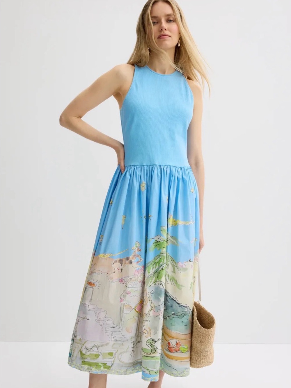 Alemais Anouk Tank Printed Midi Dress